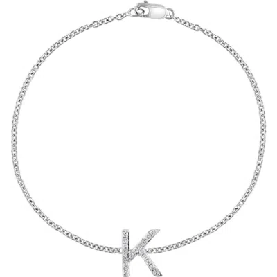 Effy Sterling Silver Diamond Initial Bracelet In White