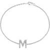 Effy Sterling Silver Diamond Initial Bracelet In Metallic