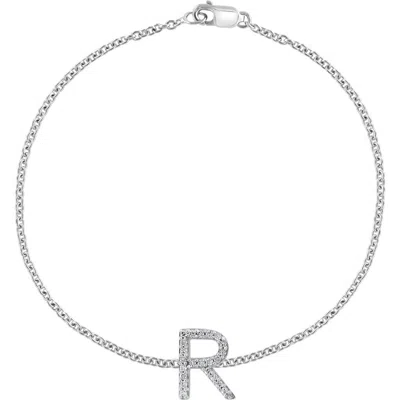 Effy Sterling Silver Diamond Initial Bracelet In Silver/r