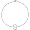 Effy Sterling Silver Diamond Initial Bracelet In Silver/s