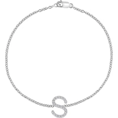 Effy Sterling Silver Diamond Initial Bracelet In White