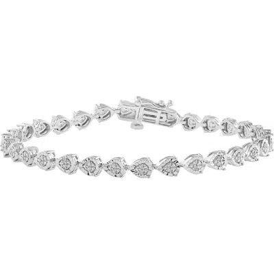 Effy Sterling Silver Diamond Line Bracelet In Metallic