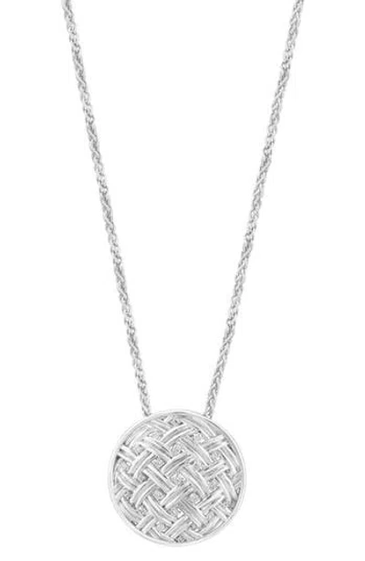 Effy Sterling Silver Diamond Medallion Pendant Necklace In Metallic