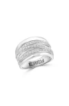 Effy Sterling Silver Diamond Multiband Ring In Silver