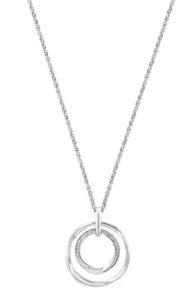 Effy Sterling Silver Diamond Open Circle Pendant Necklace In Metallic