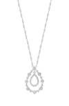 Effy Sterling Silver Diamond Orbital Teardrop Pendant Necklace In Silver
