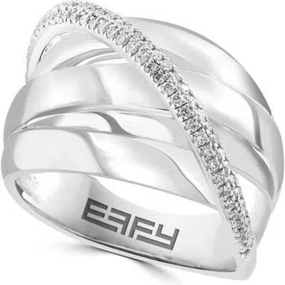 Effy Sterling Silver Diamond Pavé Band Ring