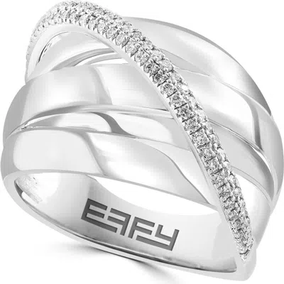 Effy Sterling Silver Diamond Pavé Band Ring In Metallic