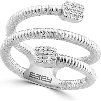 Effy Sterling Silver Diamond Pavé Ring