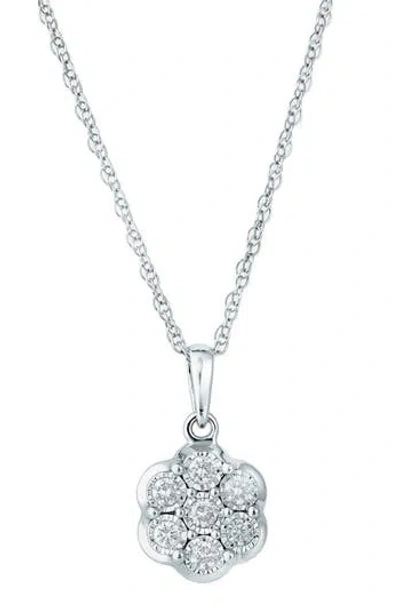 Effy Sterling Silver Diamond Pendant Necklace In Metallic