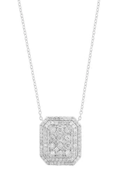 Effy Sterling Silver Diamond Pendant Necklace In Metallic