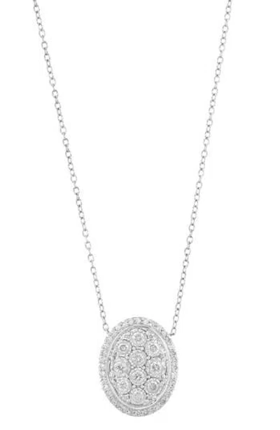 Effy Sterling Silver Diamond Pendant Necklace In White