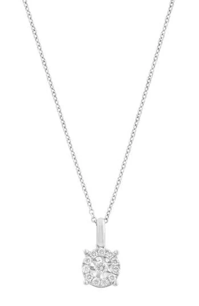 Effy Sterling Silver Diamond Round Pendant Necklace In Neutral