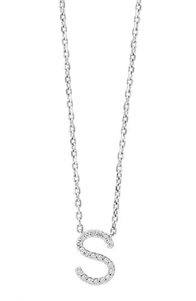 Effy Sterling Silver Diamond 's' Initial Pendant Necklace In Gray