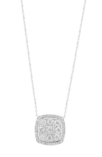Effy Sterling Silver Diamond Square Pendant Necklace