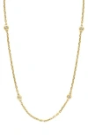 Effy Sterling Silver Diamond Station Necklace In Yellow Gold