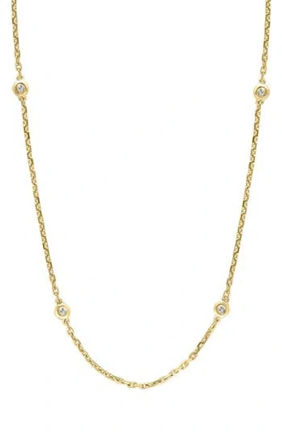 Effy Sterling Silver Diamond Station Necklace In Yellow Gold