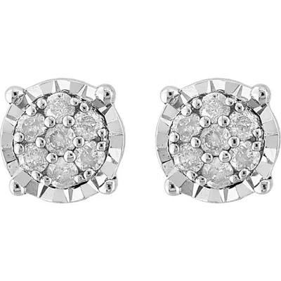 Effy Sterling Silver Diamond Stud Earrings In Gray