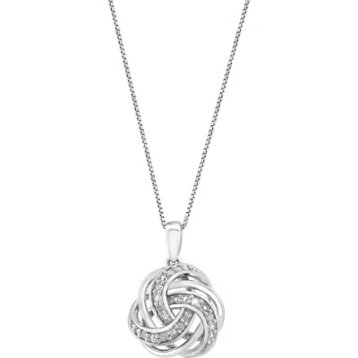 Effy Sterling Silver Diamond Swirl Pendant Necklace