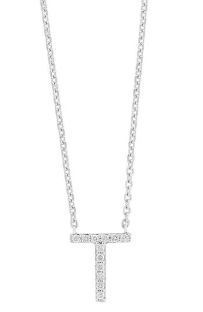 Effy Sterling Silver Diamond 't' Initial Pendant Necklace In Orange