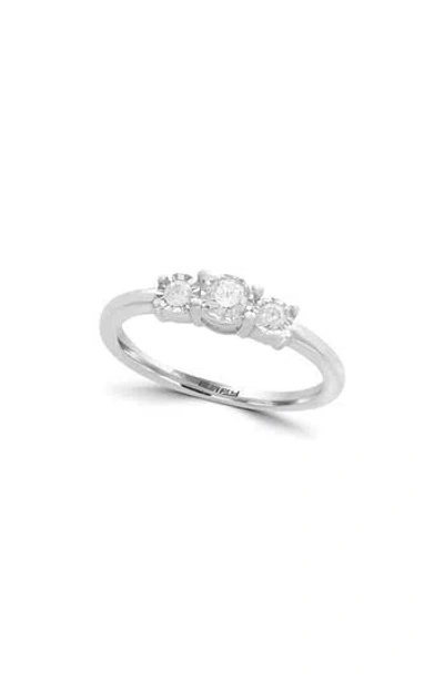 Effy Sterling Silver Diamond Three-stone Ring In Gray