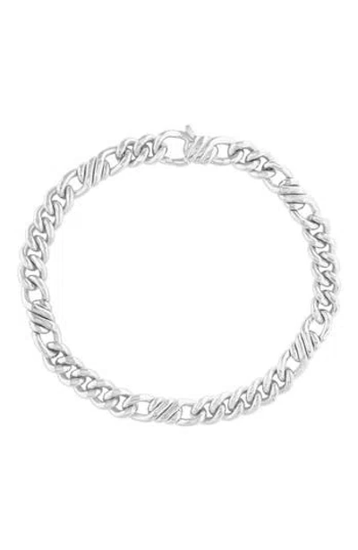 Effy Sterling Silver Figaro Chain Bracelet In Metallic