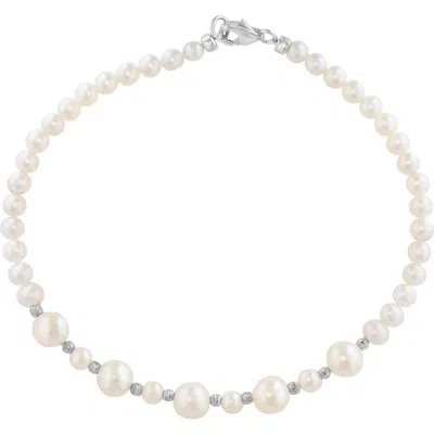 Effy Sterling Silver Freshwater Pearl Bracelet In White
