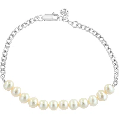 Effy Sterling Silver Freshwater Pearl Bracelet In White