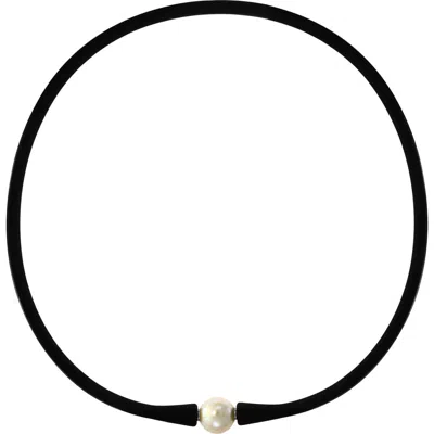 Effy Sterling Silver Freshwater Pearl Necklace In Black
