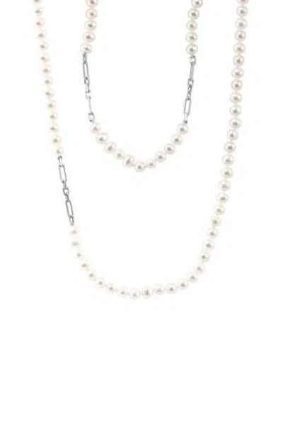 Effy Sterling Silver Freshwater Pearl Necklace In White