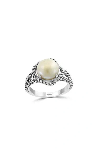 Effy Sterling Silver Freshwater Pearl Ring In Metallic