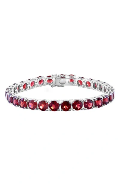 Effy Sterling Silver Garnet Tennis Bracelet In Metallic