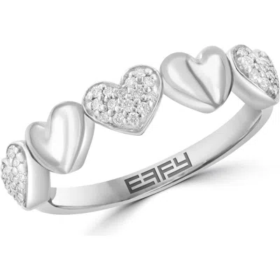 Effy Sterling Silver Heart Ring In White Gold
