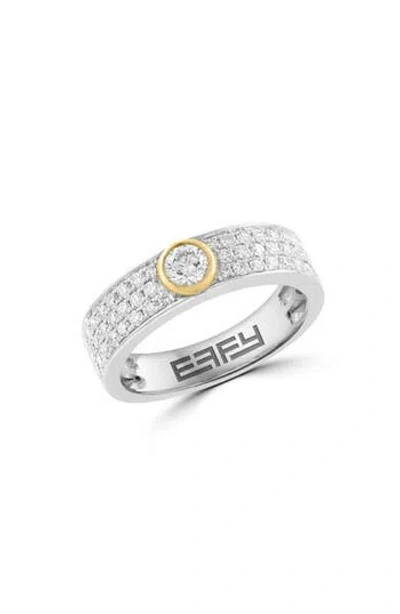 Effy Sterling Silver Lab Grown Diamond Band Ring