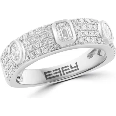 Effy Sterling Silver Lab Grown Diamond Band Ring In Pink