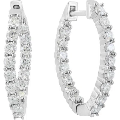 Effy Sterling Silver Lab Grown Diamond Hoop Earrings