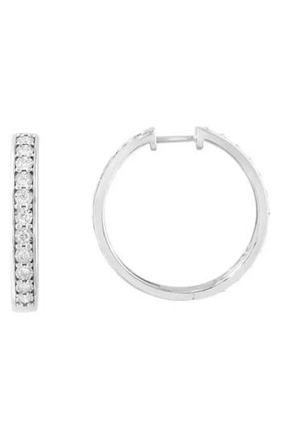 Effy Sterling Silver Lab Grown Diamond Hoop Earrings
