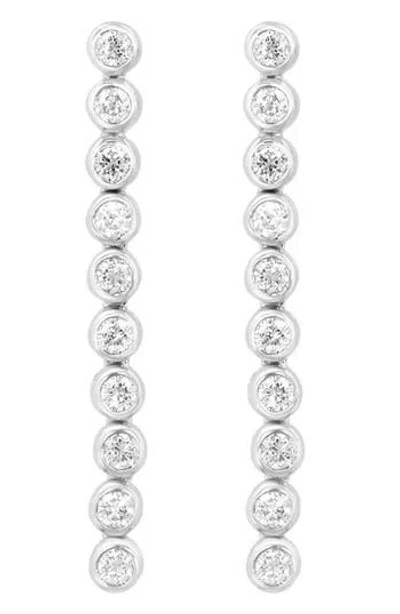 Effy Sterling Silver Lab Grown Diamond Linear Drop Earrings