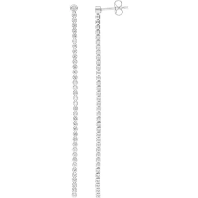 Effy Sterling Silver Lab Grown Diamond Linear Drop Earrings