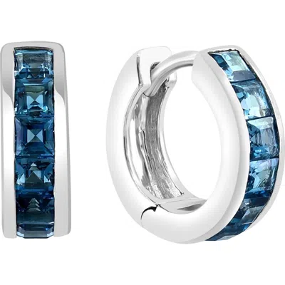 Effy Sterling Silver London Blue Topaz Huggie Hoop Earrings