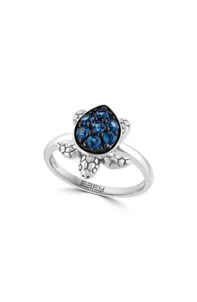 Effy Sterling Silver London Blue Topaz Turtle Ring