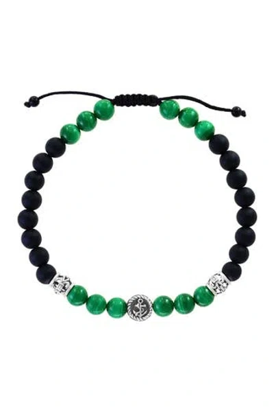 Effy Sterling Silver, Malachite, & Onyx Bracelet In Black