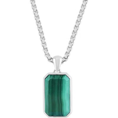 Effy Sterling Silver Malachite Pendant Necklace In Green