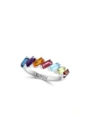 Effy Sterling Silver Mixed Gemstone Ring In Multi