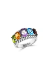 Effy Sterling Silver Mixed Gemstone Ring In Silver