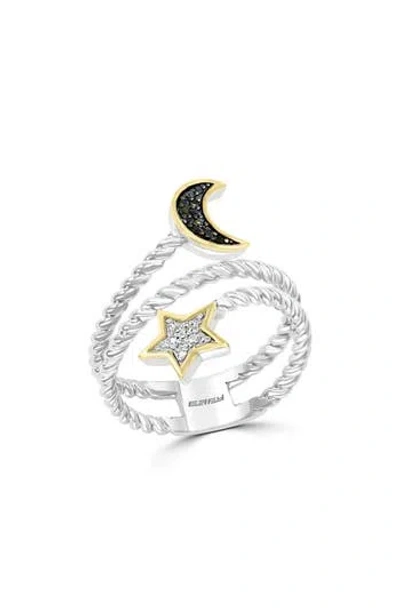 Effy Sterling Silver Moon & Star Bypass Ring