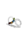 Effy Sterling Silver Multi Gemstone Ring In White