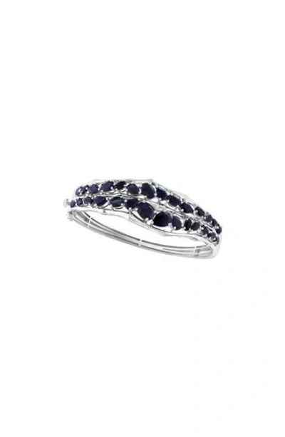 Effy Sterling Silver Onyx Hinged Bangle Bracelet In Black