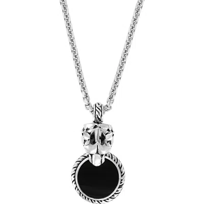 Effy Sterling Silver Onyx Pendant Necklace In Black