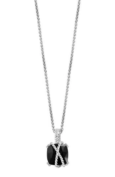 Effy Sterling Silver Onyx Pendant Necklace In Metallic